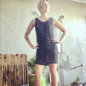 DKNY beaded mini dress